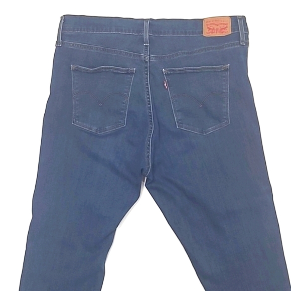 Levi's Slimming Skinny Denim Jeans High Waist Rise Mid Wash Distressed Whiskered - Picture 14 of 17